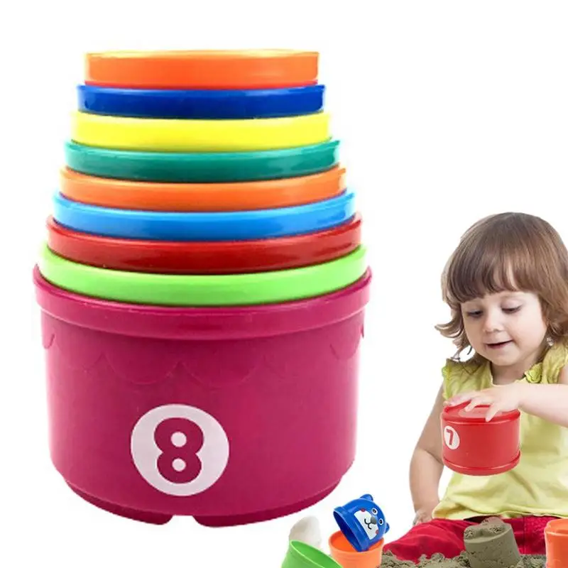 Baby Building Cup zabawki stos zestaw kubków budowanie gry zabawka z wieżowych kubków dla niemowląt zabawki edukacyjne dla dzieci dziewcząt chłopców