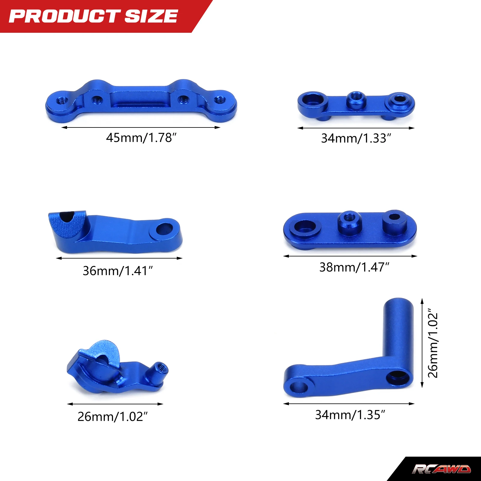 Aluminum alloy Servo Mount, Steering Servo Set  for 1/10 Losi Baja Rey, Rock Rey RC car Upgrade Part