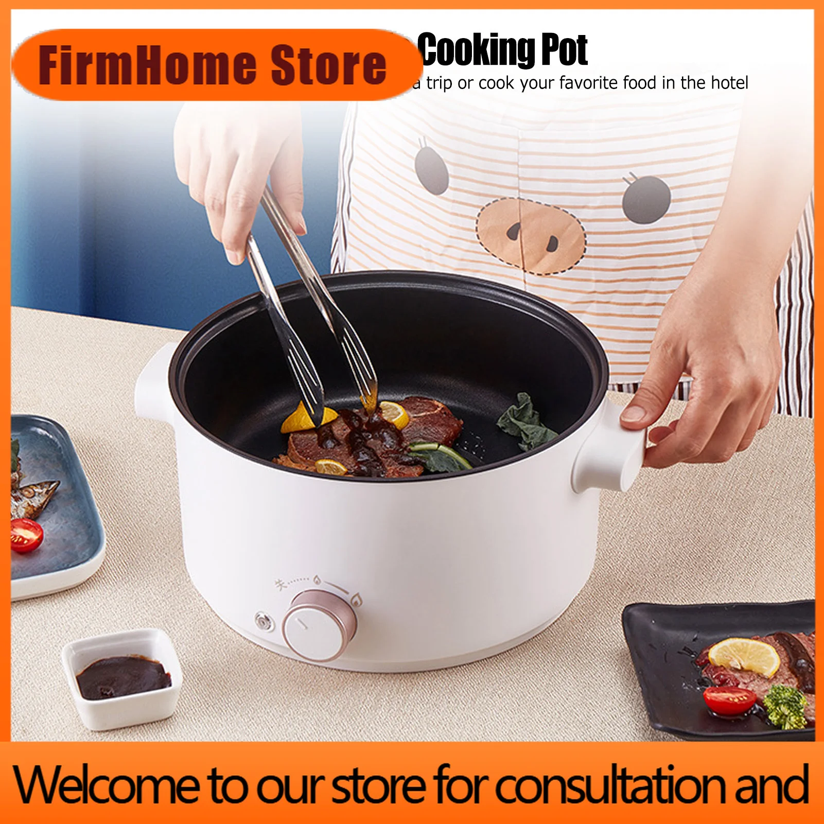 FirmHome Store3L Electric Cooking Pot Mini Multifunctional Electric Cooker Dorm Studen Electric Frying Pan
