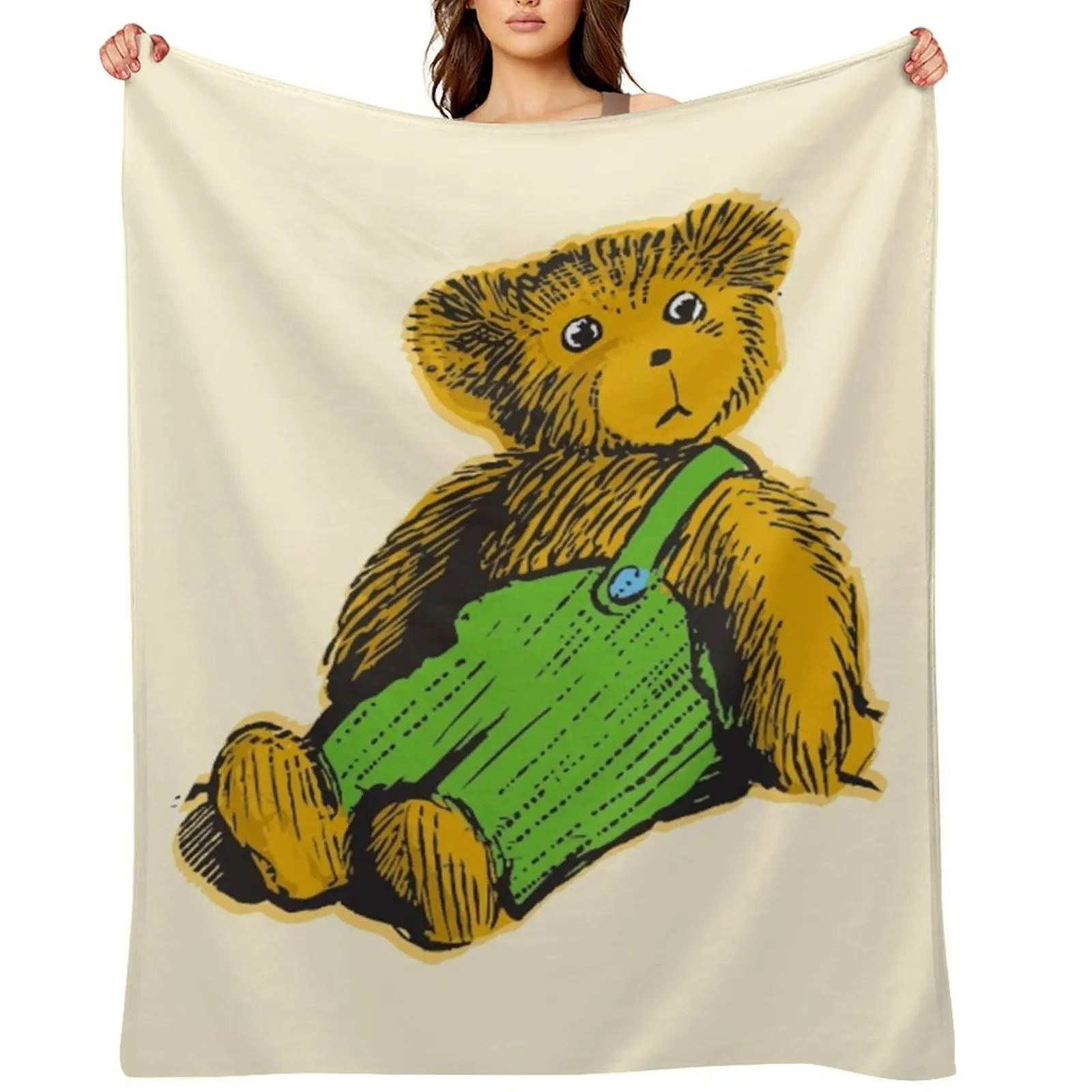 Corduroy bear Throw Blanket warm winter Soft Plaid Tourist Retros Blankets