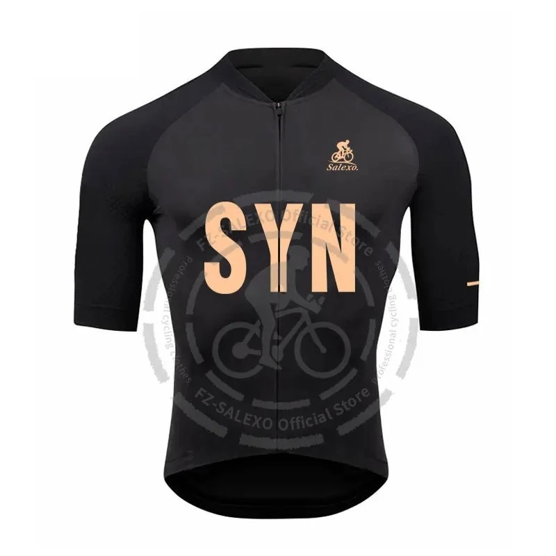 SYN Racing Cycling Jersey Set Short Sleeve Shirt Bicycle Clothing 2024 Summer Men Black MTB Maillot Ciclismo Bike Bib Shorts Set - Image 5