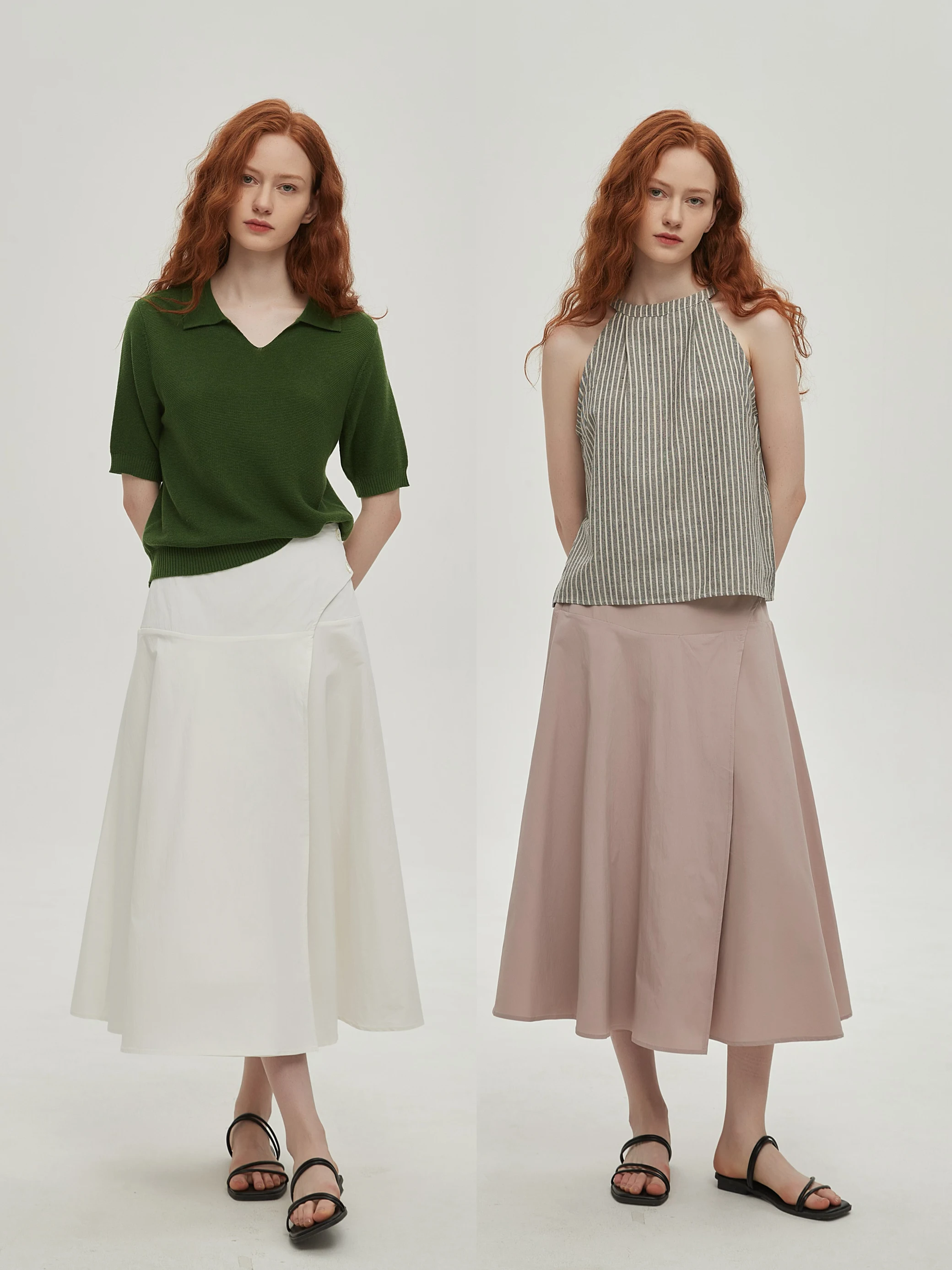 

Юбка-трапеция с высокой талией и эластичным поясом, модель S4200, женская, для повседневной носки, из нейлоновой смеси, с эффектом лепестков