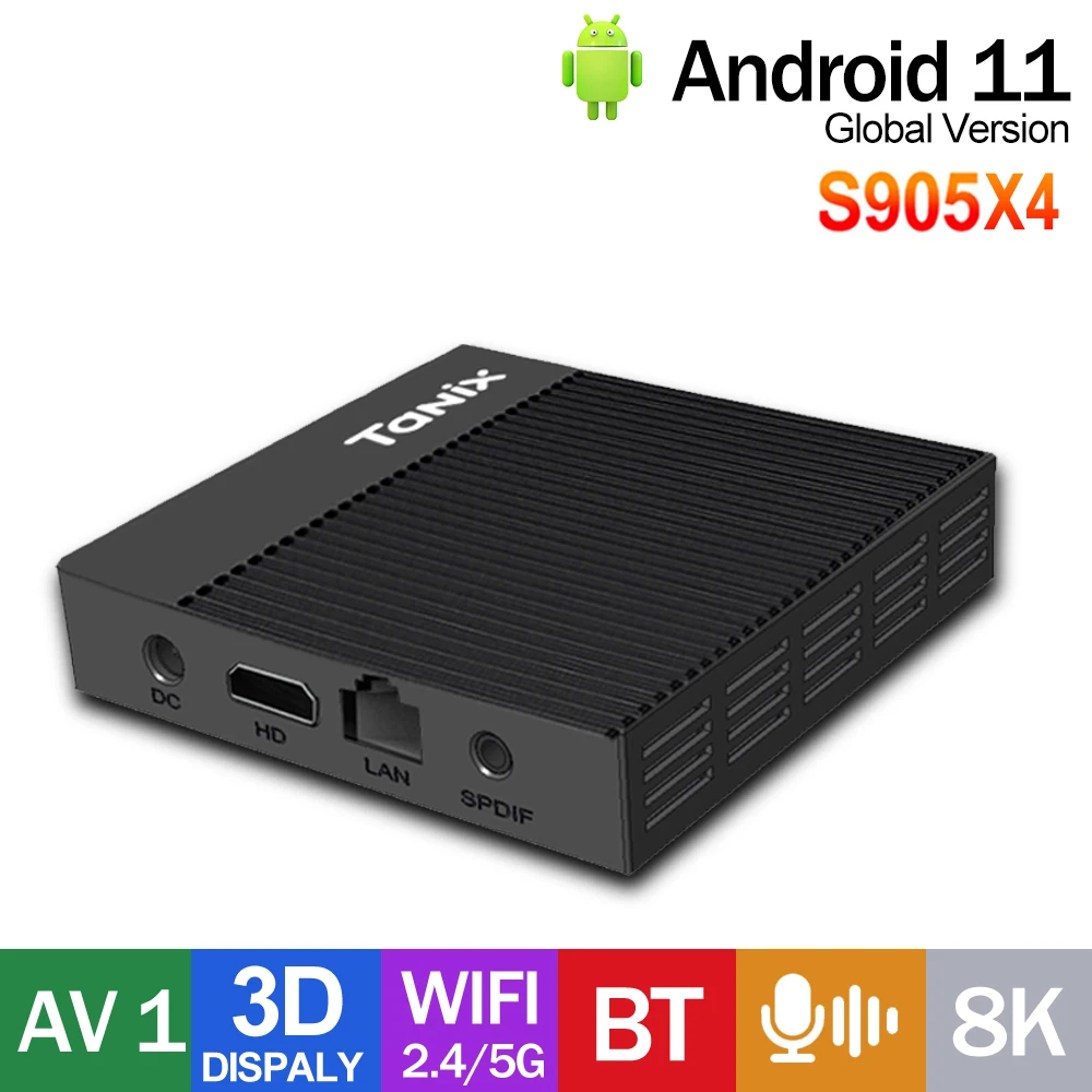 

Tanix X4 Android 11.0 Smart TV BOX Amlogic S905X4 AV1 4GB RAM 32GB/64GB ROM 2.4G&5G Dual Wifi Media Player Set Top Box PK X96 X4