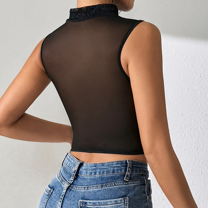 เสื้อครอปตาข่ายซีทรูรัดรูปทรงบัสติเยร์สไตล์ Y2K สำหรับผู้หญิง เซ็กซี่ โชว์เนินอก เหมาะสำหรับใส่เที่ยวกลางคืน ออกงานกลางคืน ปาร์ตี้ คอนเสิร์ต
