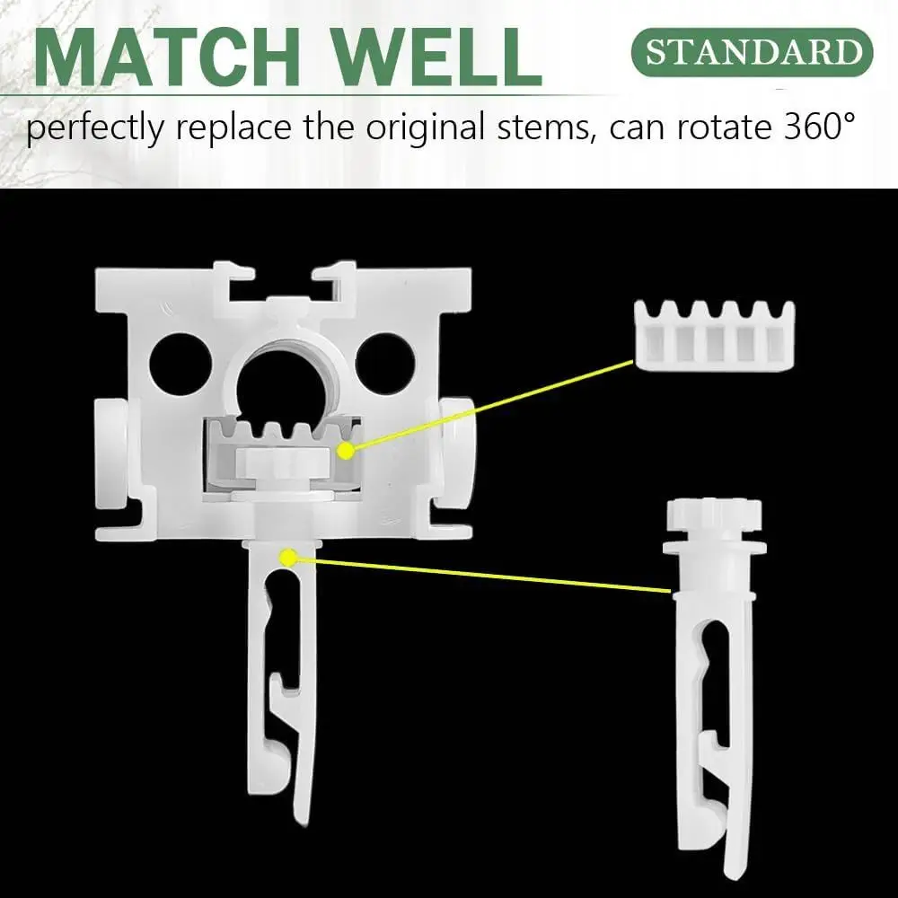 Durable Vertical Blind Parts Stem Gear Replacement Kit Modern White Blind Track Repair Components For Window Blinds