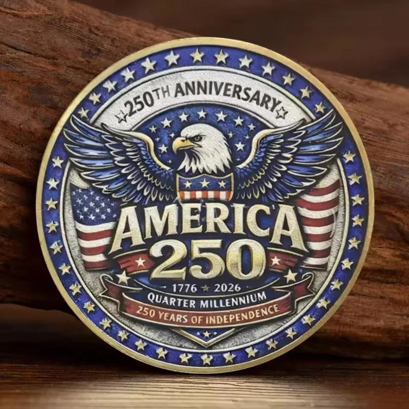 A Nation Liberty Bell Gold Plated Commemorative Coin 250 Years of Independence Quarter Millennium Collectible Coin