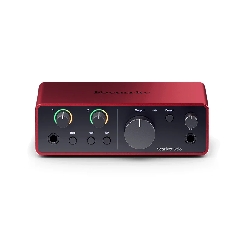 حزمة واجهة الصوت USB من Focusrite Scarlett Solo Studio 4th Gen لمنتج عازف الجيتار مع ميكروفون مكثف
