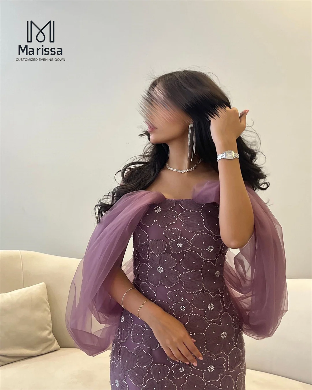 Marissa renda impressão elegante vestidos femininos para vestidos de festa de casamento mulher 2025 feito sob encomenda cauda de peixe fora do ombro vestido de baile