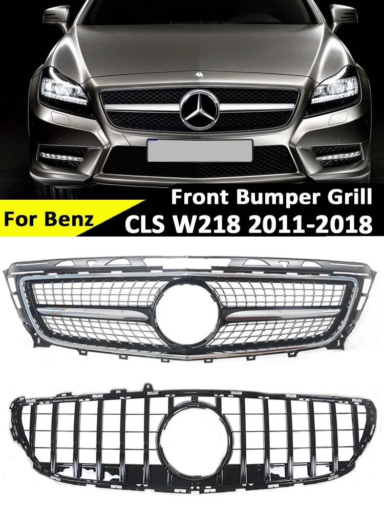 Front Bumper Grill For Mercedes-Benz CLS W218 GT Diamond Panamerican Grille Facelift Car Accessories 2011-2018 Exterior Parts