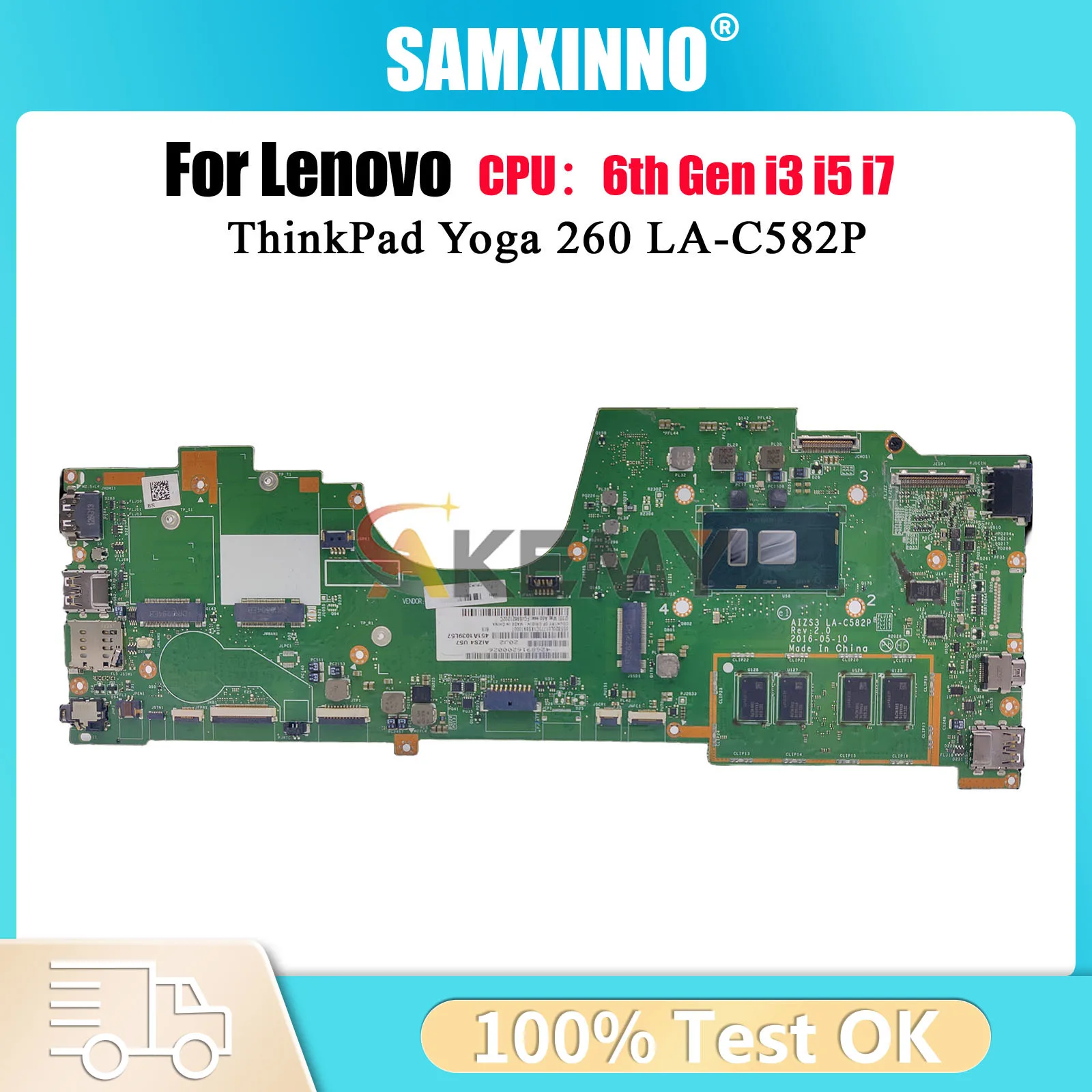 Für Lenovo Yoga 260 Laptop-Motherboard LA-C582P mit i5 i7 6. Generation 8 GB RAM 100 % vollständig getestet