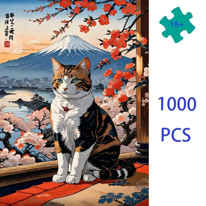 Japanese Kids Education - Puzzle con gatto giapponese fantasioso, puzzle