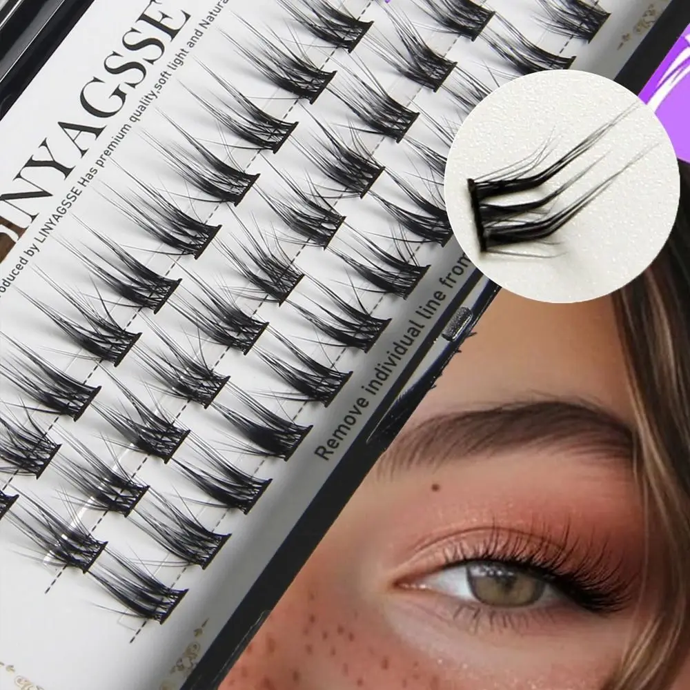 

L Curl Individual Eyelashes Natural Look Wispy Eye Lashes Reusable Quick to Wear Fake Eyelashes DIY Eyelash Extension