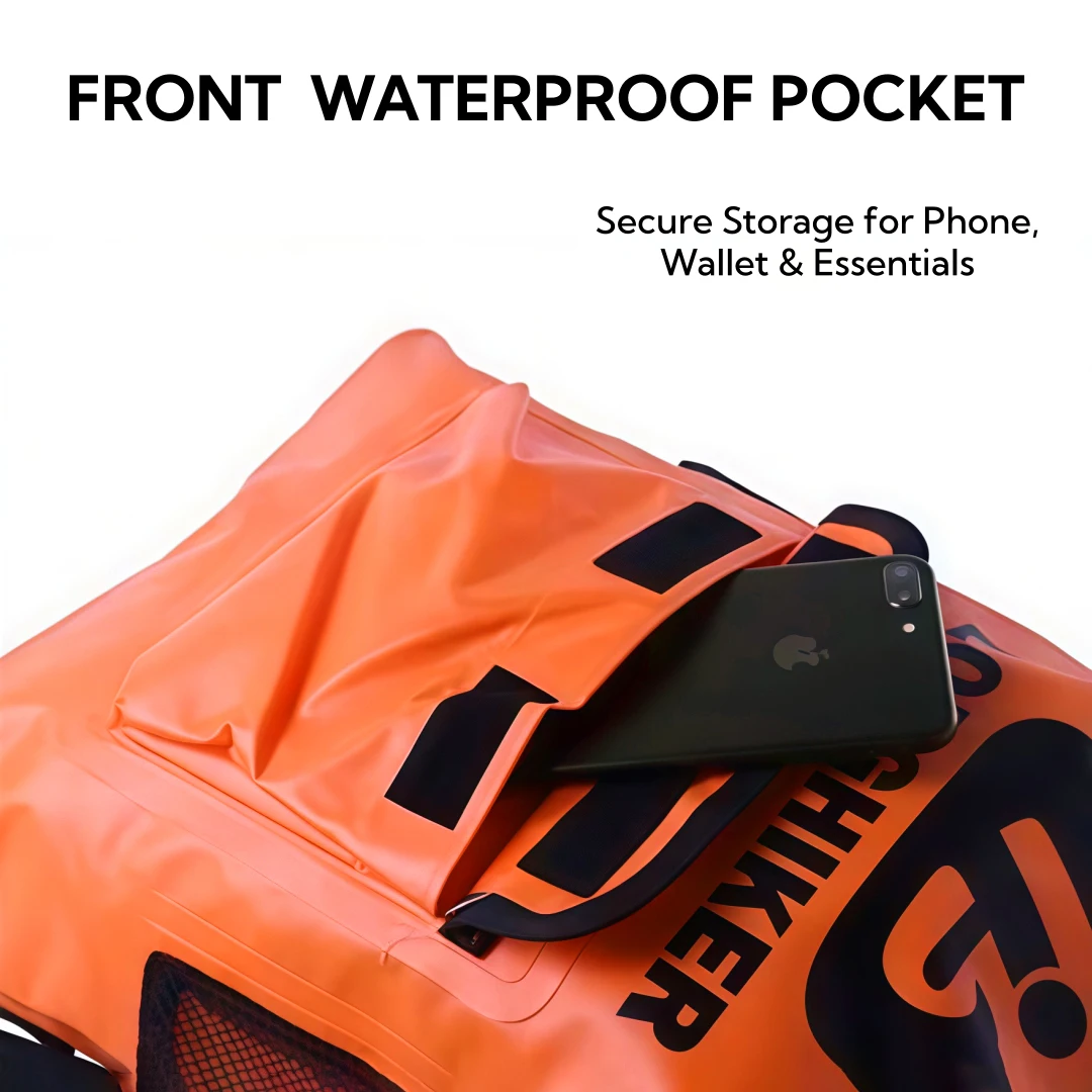 Outdoor Waterproof Dry Bag Backpack PVC 20L Orange Yellow Grey, Swimming Snorkeling Kayaking Beach Floating River Fishing Diving