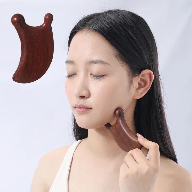 Sandalwood Facial Lifting Comb Meridian Massager For Eyes Nose Ear Neck Promote Blood Circulation Acupoint Trigger Point