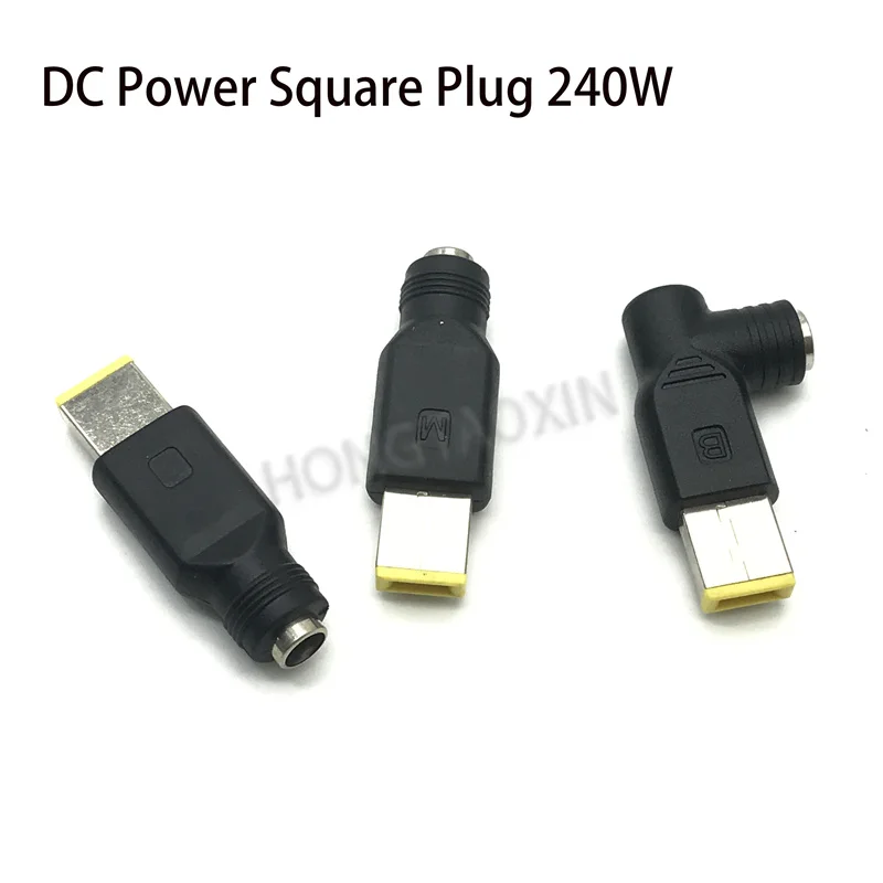 Adaptador de alta potencia DC 5,5x2,5 MM, enchufe cuadrado hembra 240W para Lenovo Notebook 65W 5,5x2,1mm, enchufe cuadrado con Pin de carga DC Jack