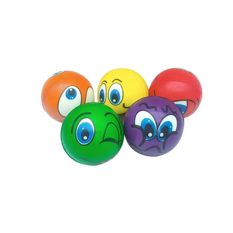 Ausdruck weiche Bälle lustige Schwamm Stress Ball Squeeze Lächeln Gesicht Grimasse Pu Schaum für Kinder beruhigende Spielzeug Handgelenk Bewegung Spielzeug Bälle