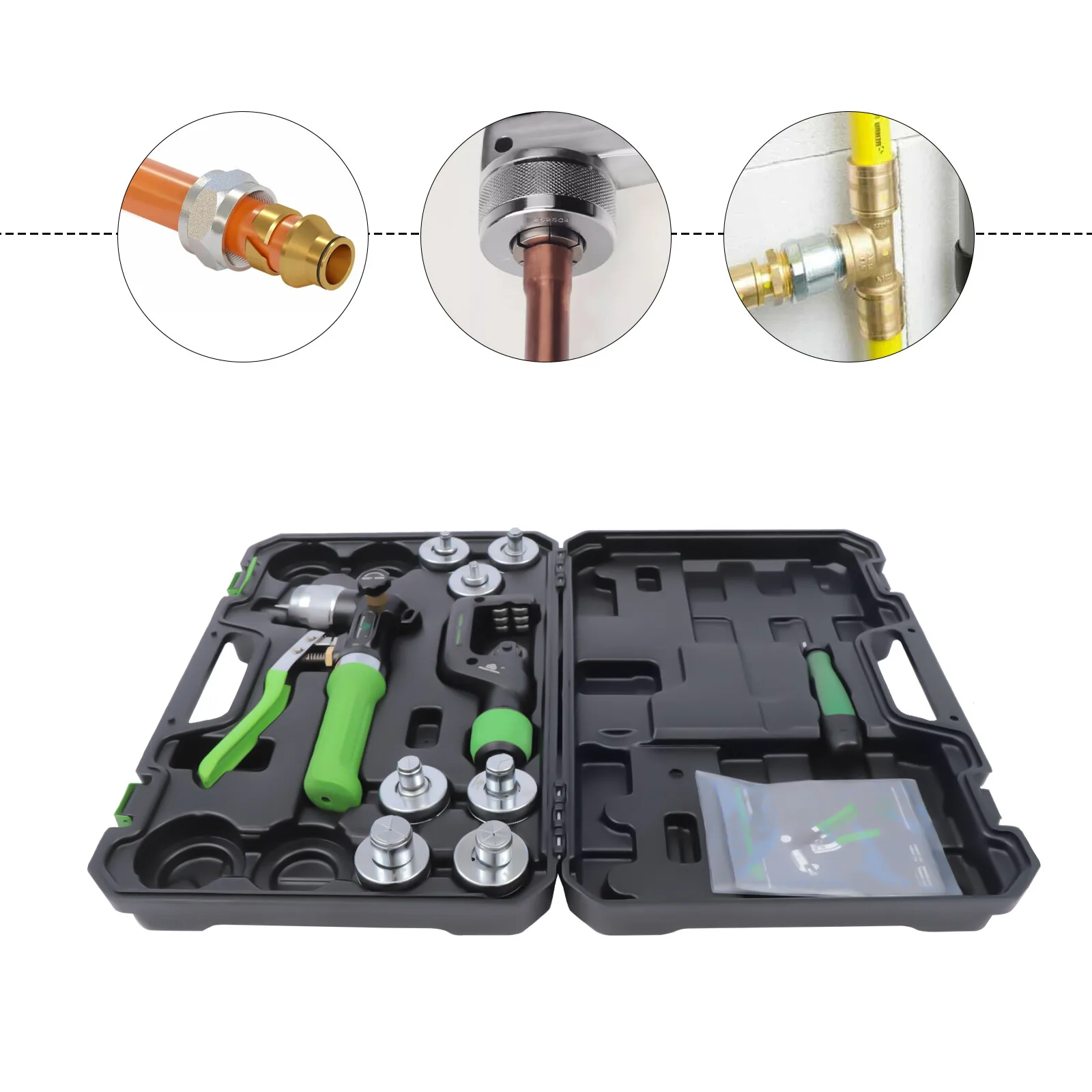 5-32mm Green Hydraulic Expander HVAC Hydraulic Swaging Tool Kit Tubing Expanding Copper Tube Air Conditioners Refrigerators