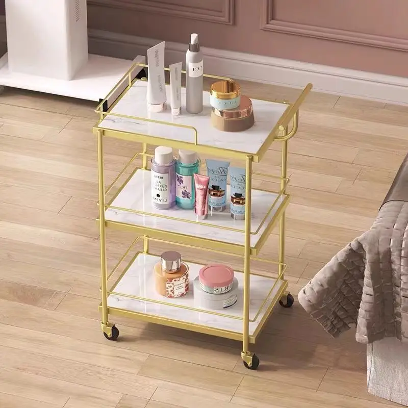 Hotel Mobile Dining Cart Trolley Restaurant Cake Wine Cart Multi-layer Rack Three-layer Household Wrought Iron Trolley