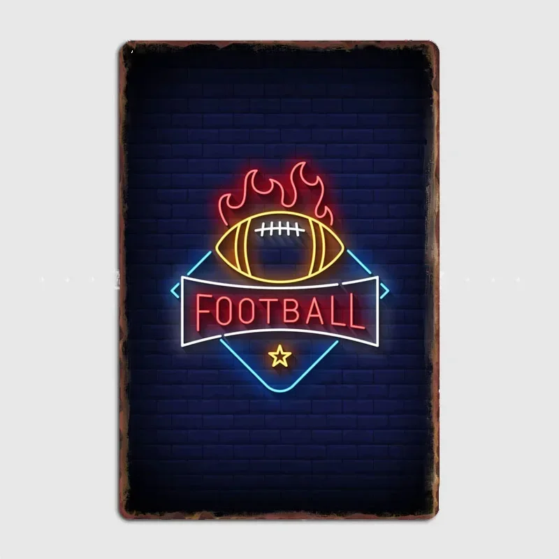 

Poster Retro Metal Posters Sign Garage Club Indoor Wall Room Decoration Home Decor Footbal