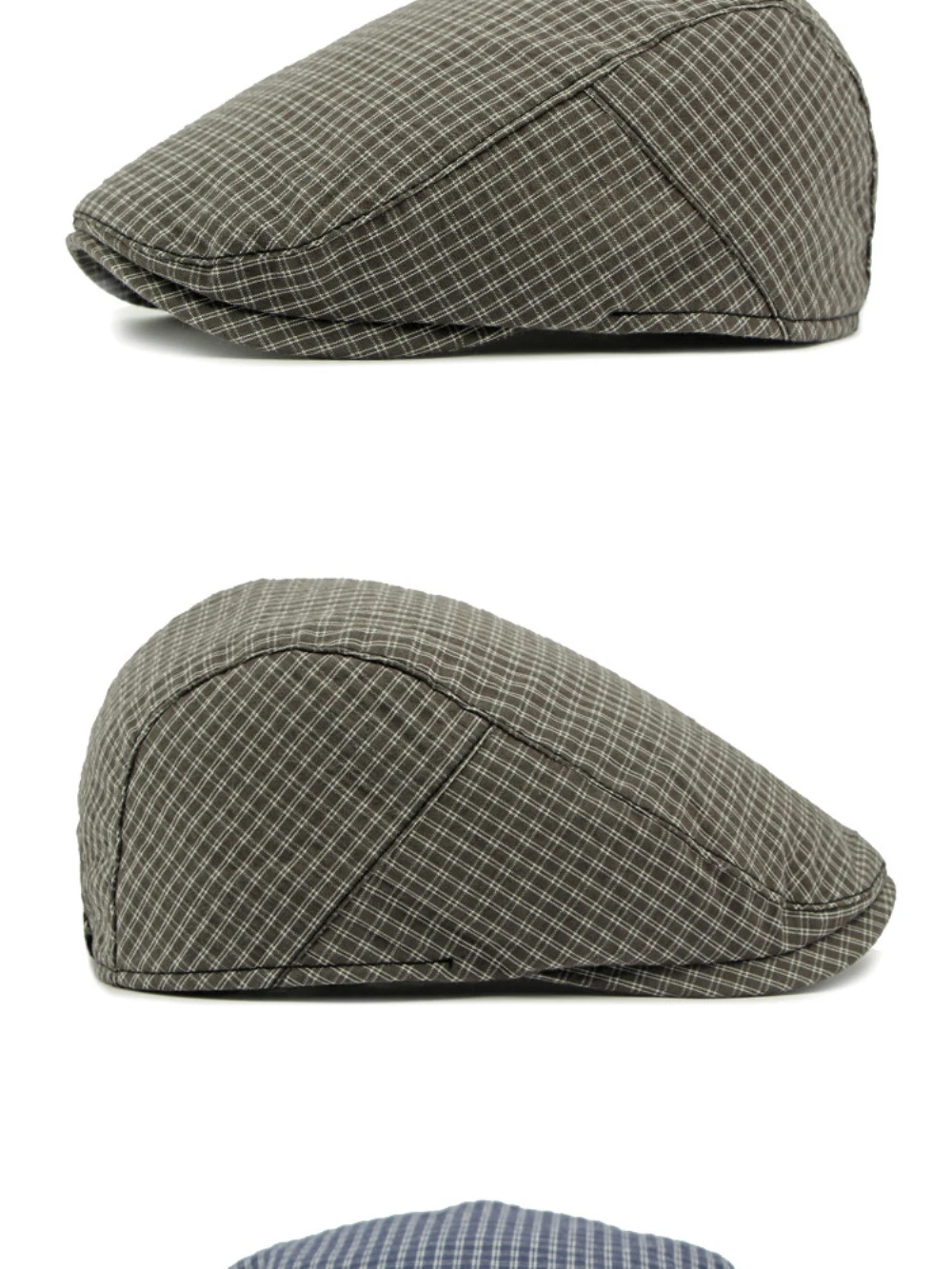 HT4799 Herren- und Damen-Baskenmützen für Frühling, Sommer und Herbst, Künstler- und Malermütze, Unisex Ivy Flat Cap, Verstellbare Karierte Baskenmützen – Detail 9