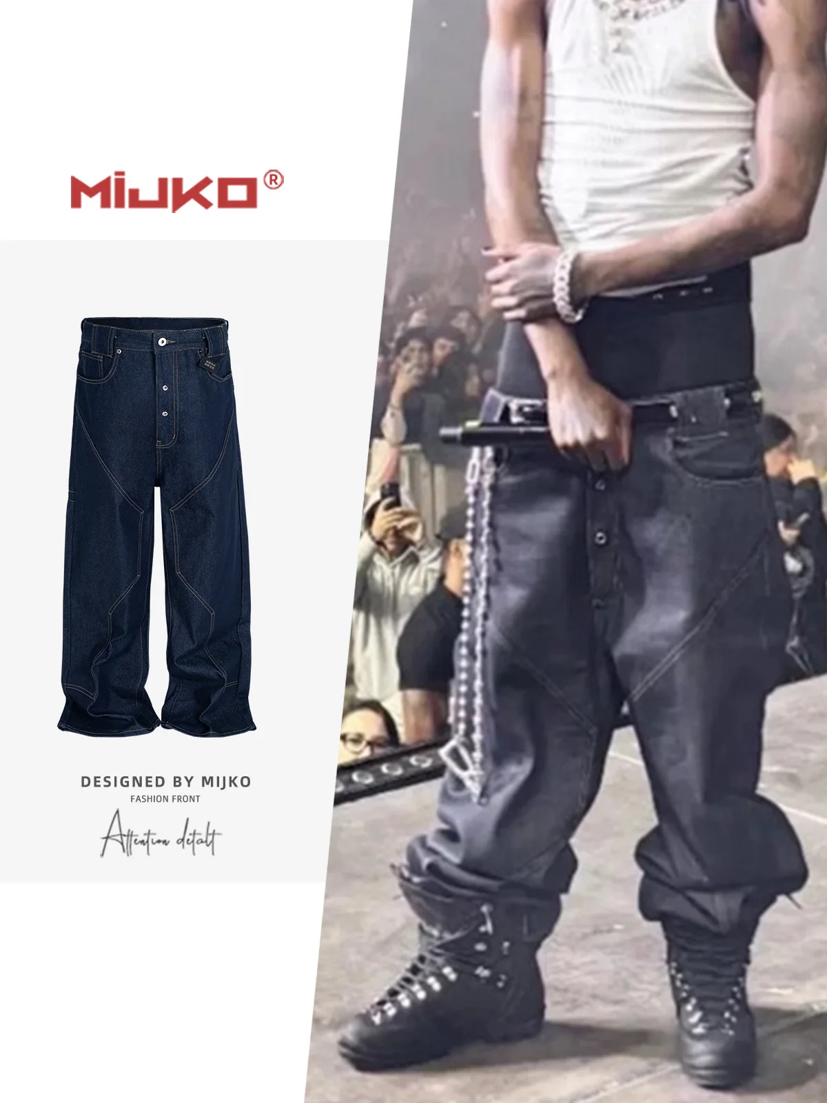 

Синие джинсы MIJKO High Street Cleanfit Drak для мужчин и женщин, прямые винтажные повседневные джинсовые брюки ZJ080