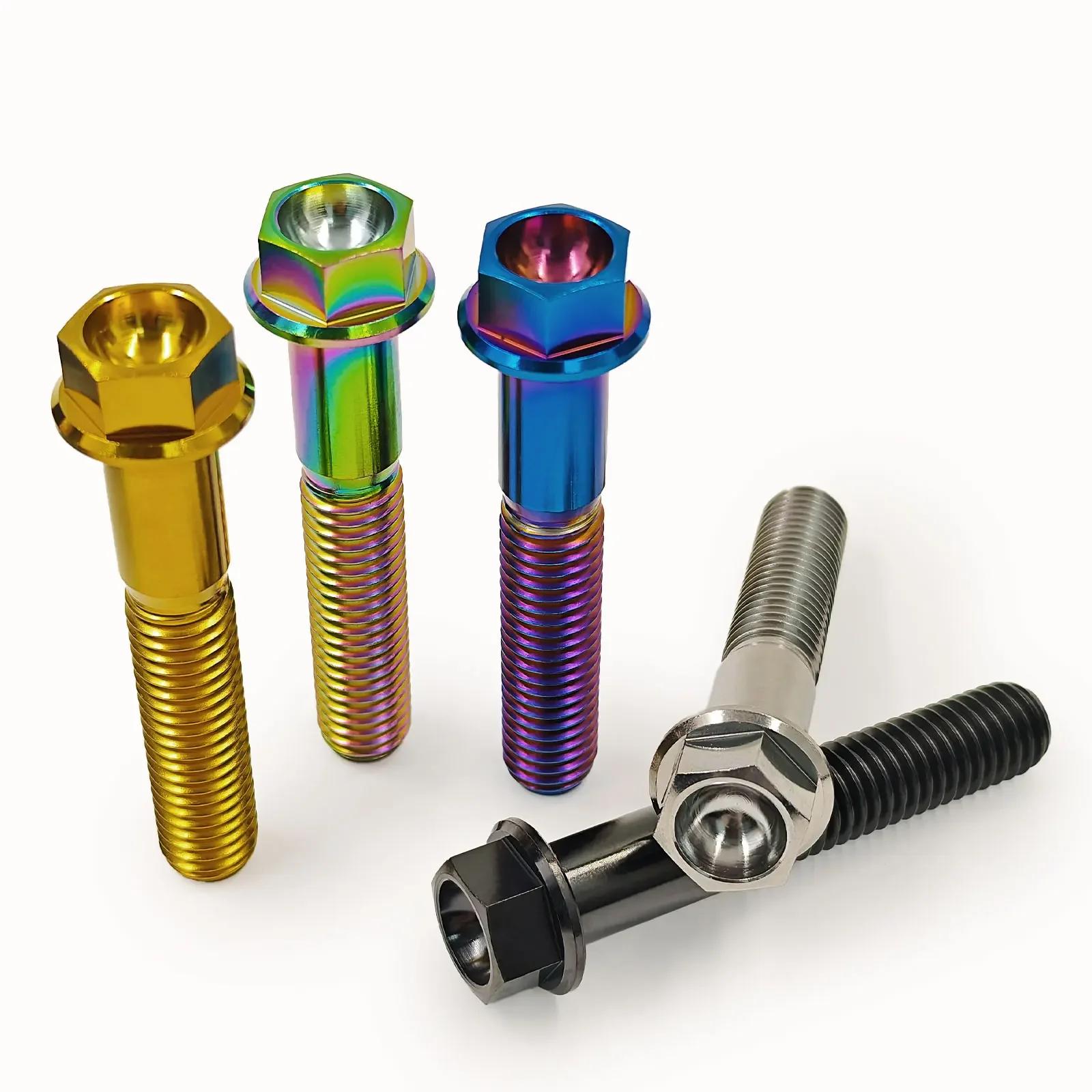 Boulon en titane M6/M8, vis à tête hexagonale pour vélo vtt, moto, vélo, attaches légères