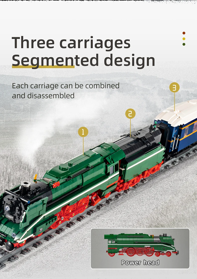 MOULD KING 12007 Remote Control Train The Motorized BR18 201 German Express Train Model Bricks Building Blocks Kid Birthday Gift