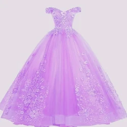 2023 Beaded Embroidery Flower Sweet 16 Dress Birthday Ball Gown Off The Shoulder Vestidos De 15 Años