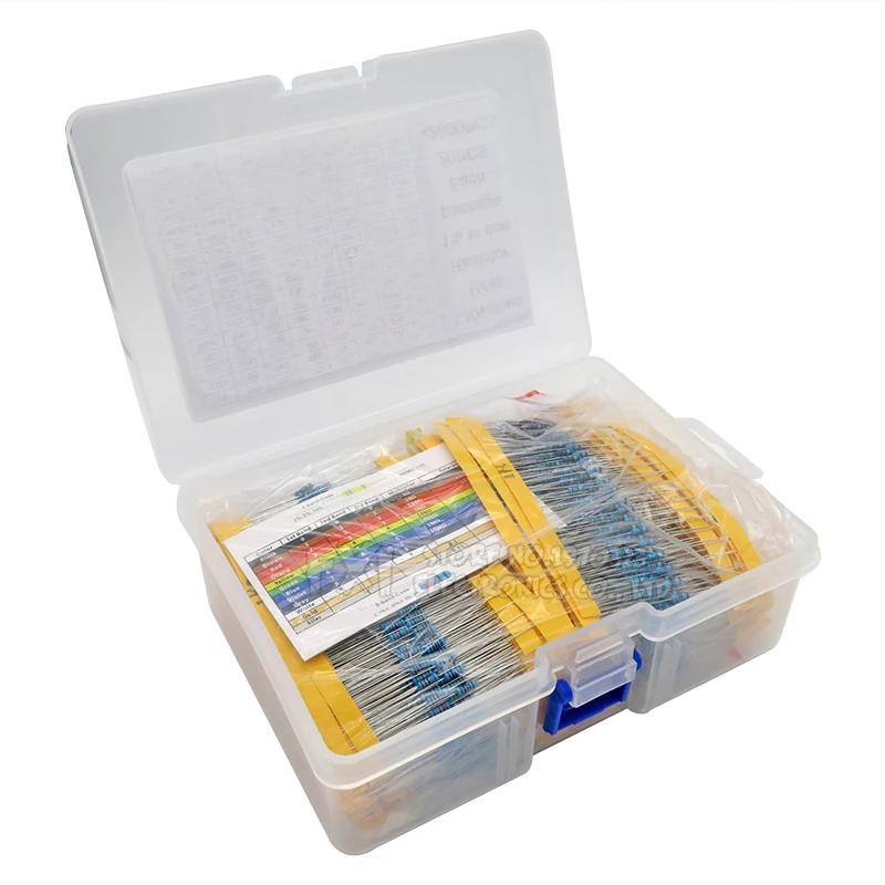 2600 stks/partij 130 Waarden 1/4 W 0.25 W 1% Metaalfilmweerstanden Diverse Pack Kit Set Veel Weerstanden Assortiment Kits Vaste weerstand