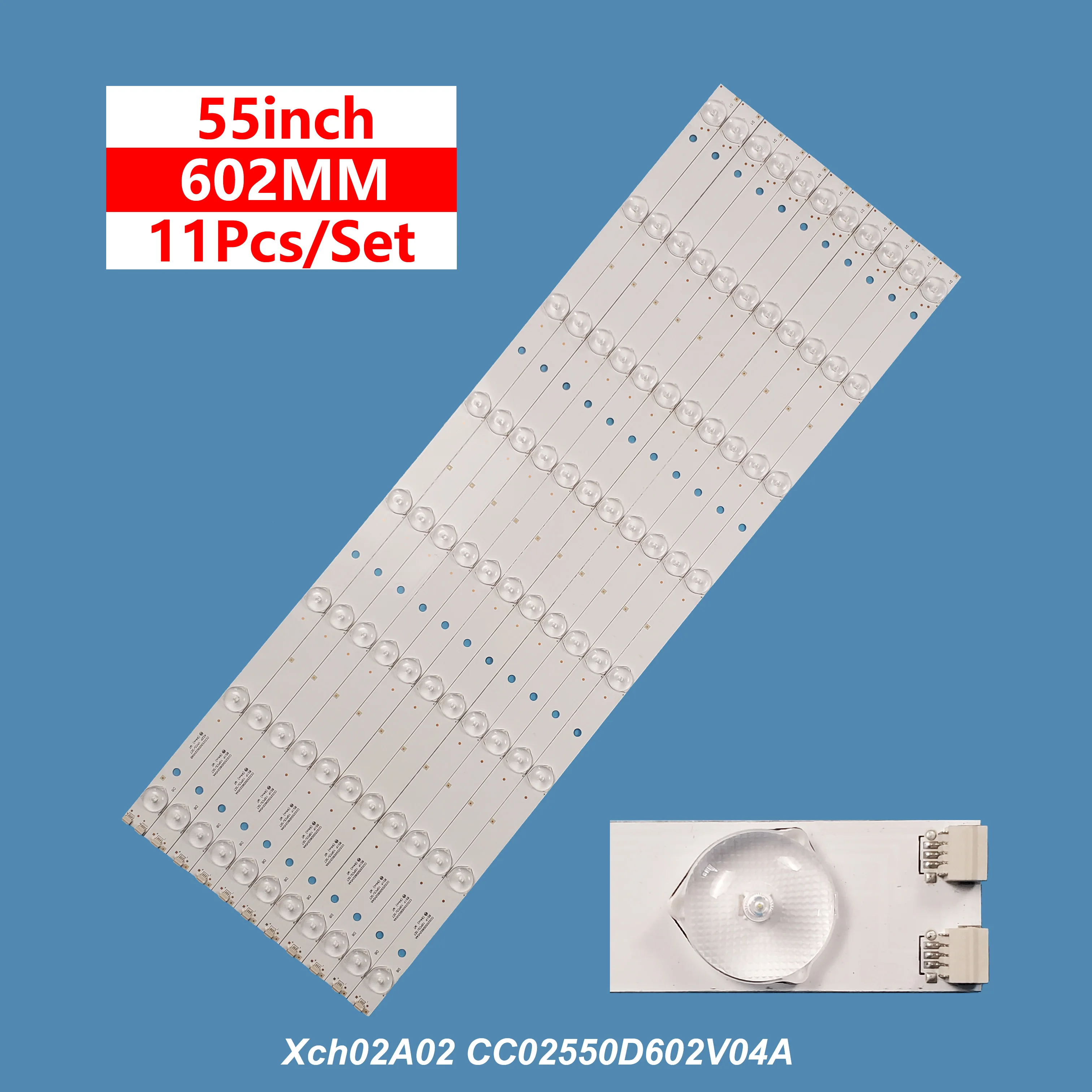 TV LED backlight for KK55 LED55K11A S55U10 led strips CC02550D602V04A/B 11pcs/set 8 LED TV strip 55inch LED