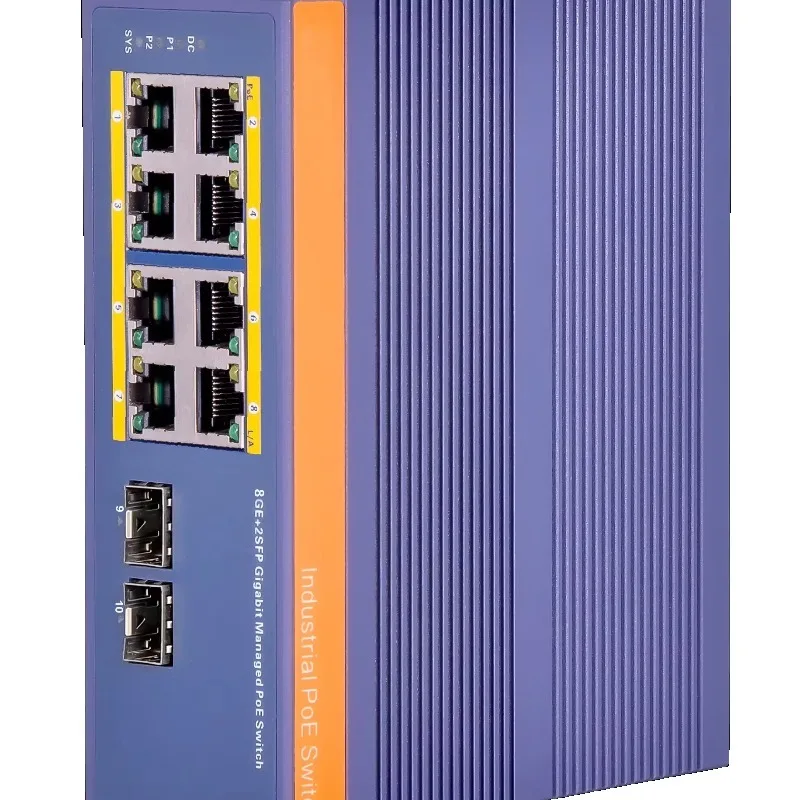 L2 Managed Industrial PoE  Switch 8+2 IGMP WEB/CLI Modes SNMP RMON with Combo with 5 Years Warranty