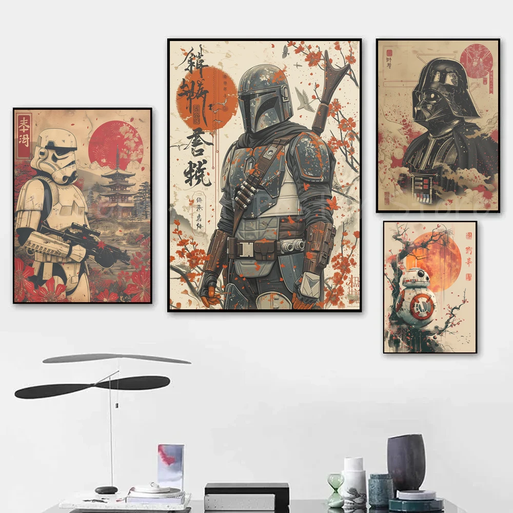 

Disney Darth Vader Japanese style Art Poster Japanese Wall Art Canvas Painting Prints Room Decor Movie Figure Enthusiasts Gifts
