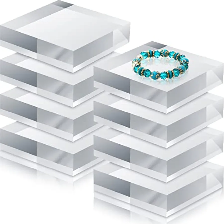 

Прозрачные полированные акриловые квадратные блоки-подставки для демонстрации колец, ювелирных изделий и украшений
