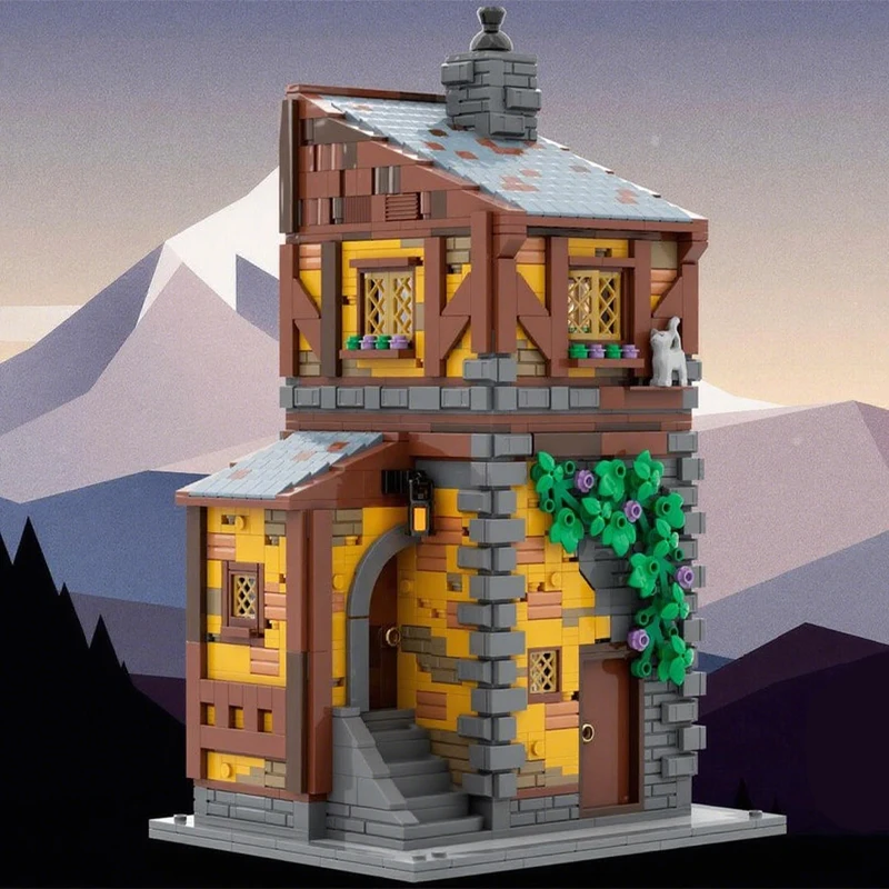 

1548pcs MOC Medieval Tavern 2 Castle Building Blocks Christmas Gift Creative Learning and Assembly Kit to Develop Focus