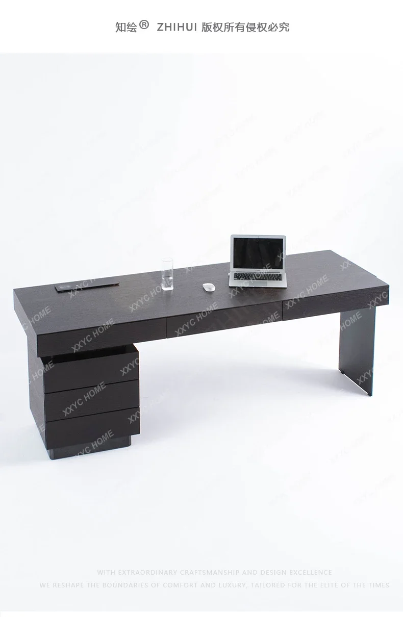 

Компьютерный стол ZZRectangle Black Boss из дымчатого дерева, длинный, для учебы и работы.