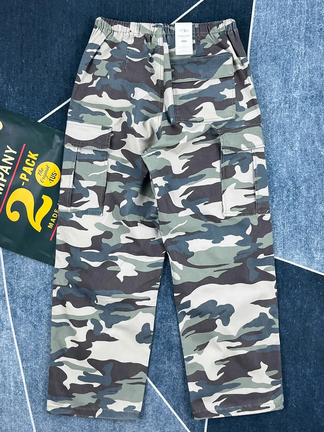 

Outdoor Camouflage Men's Casual Pants Autumn American Retro Workwear Loose Wide Leg Straight Tube Multi Pocket Long Trousers