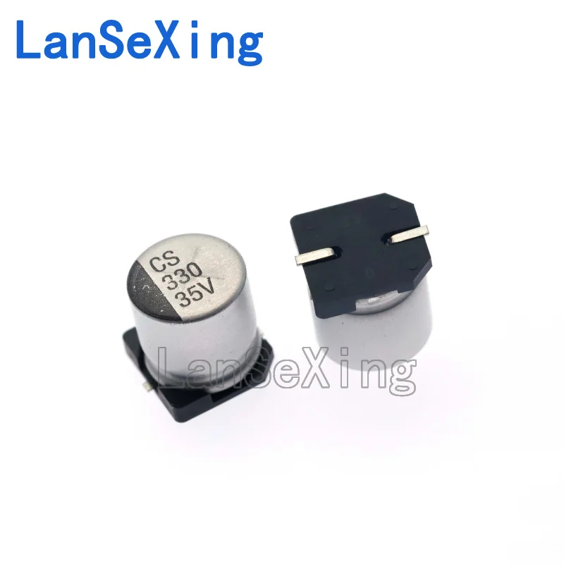 Capacitor eletrolítico de alumínio SMD, 35V, 330UF, 35V, 10*10.5mm Chip