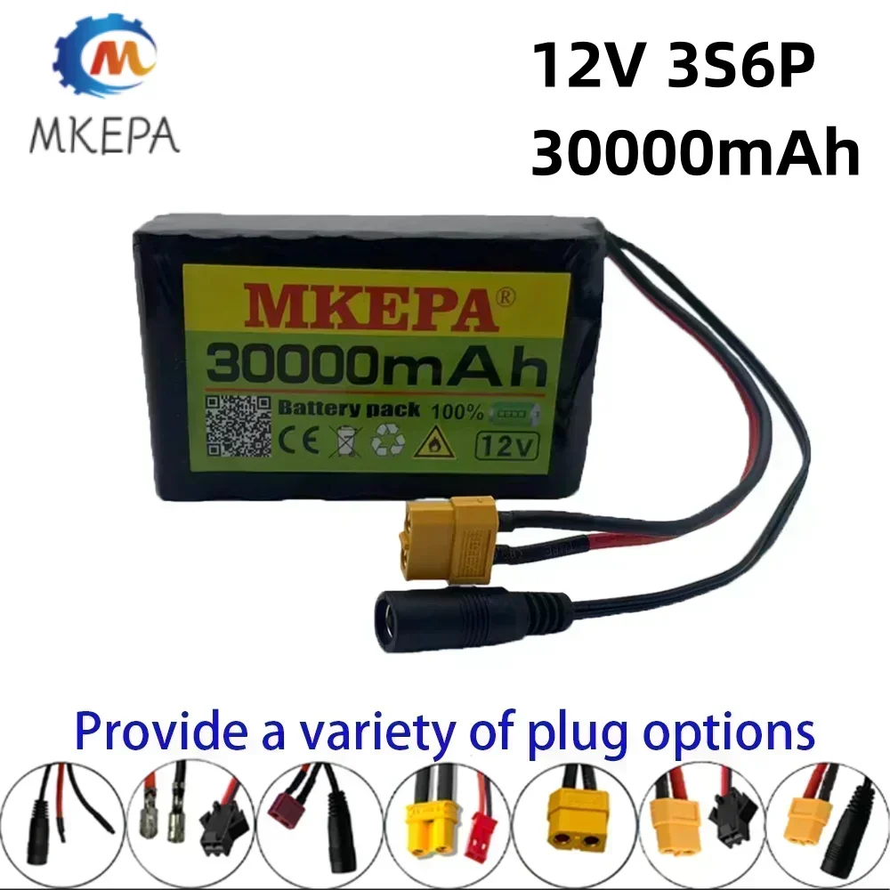 

MKEPA 12V 3S6P 30Ah 18650 lithium battery pack built-in 30Ah high current BMS for spray and other equipment