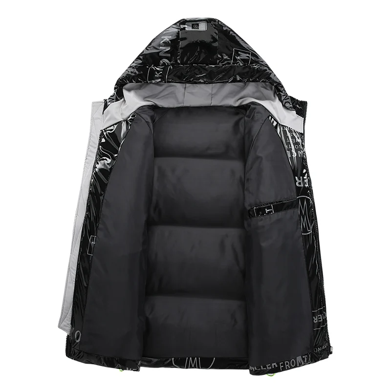 Nova moda blusão gloss algodão casaco quente outono inverno jaqueta masculina à prova dwaterproof água casual quente roupas grossas parkas ao ar livre