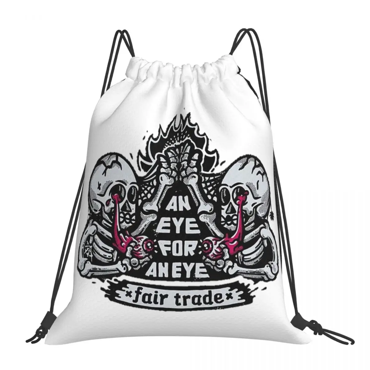 Skull Backpacks Multi-function Portable Drawstring Bags Sports Bag Book Bags For Man Woman Students