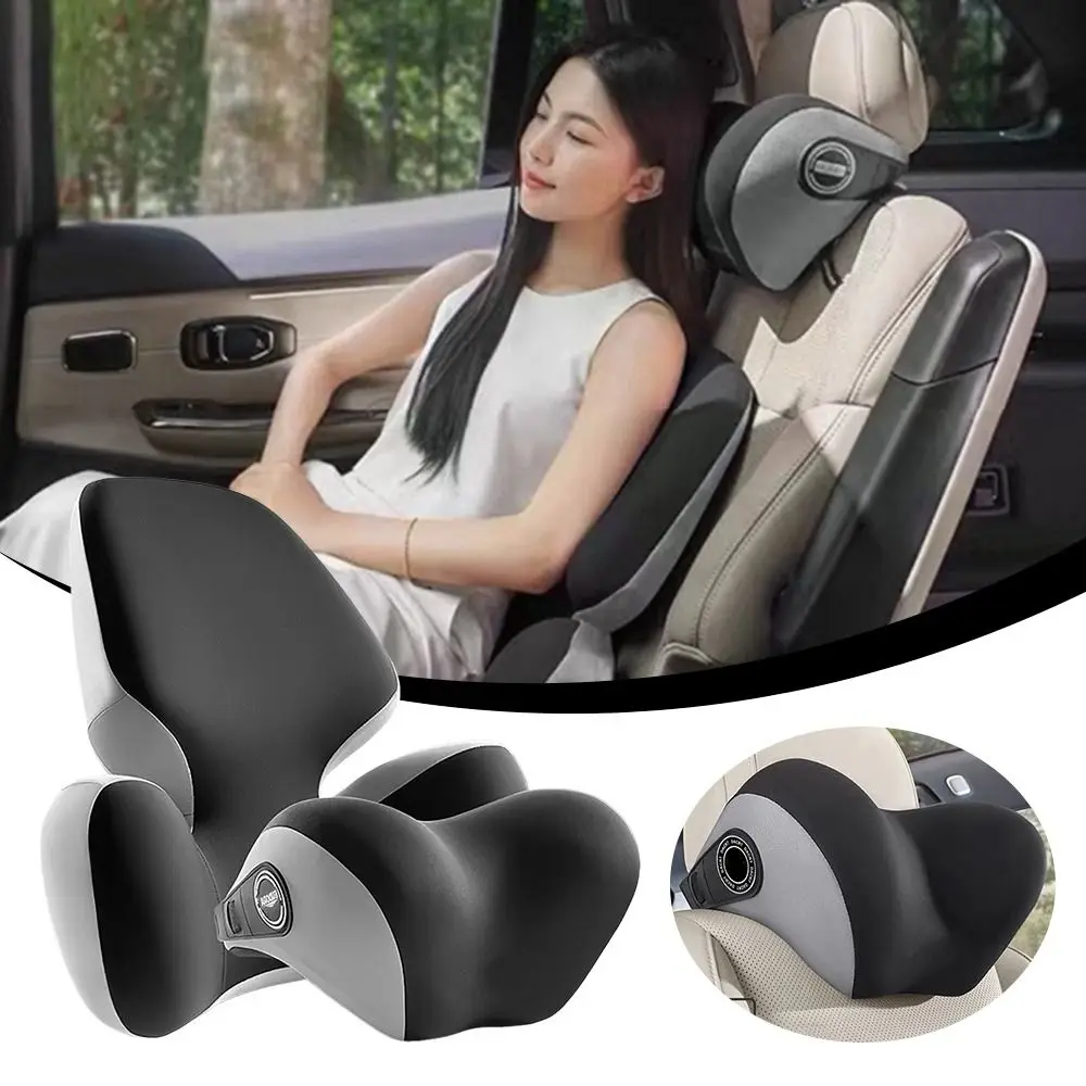 

Portable Waist Support Car Neck Pillow Adjustable Automotive Headrest Lumbar Pad Memory Foam Chair Backrest Pad