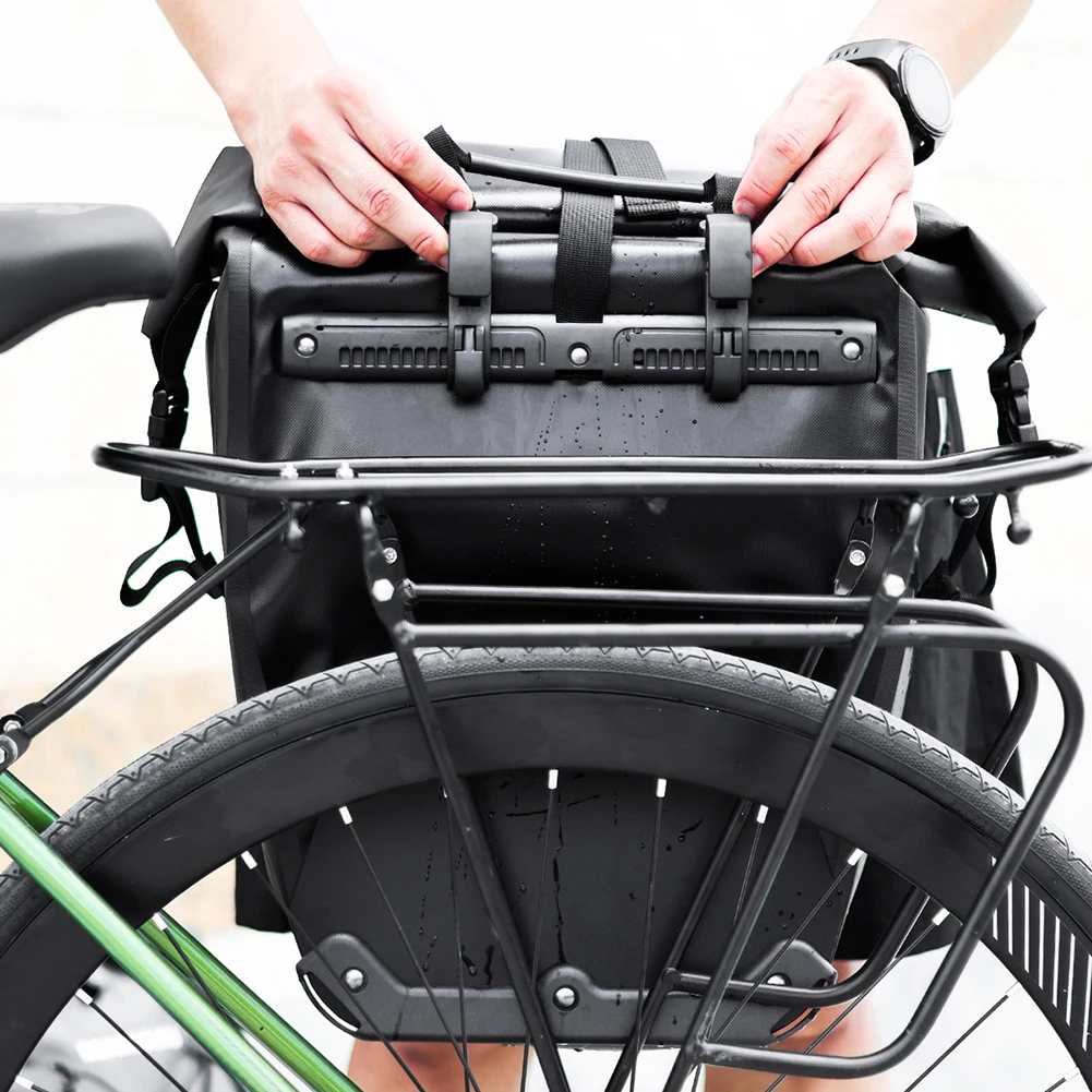 กระเป๋าท้ายรถขนาด 25 ลิตร กระเป๋าตาข่ายแบบปรับได้ กระเป๋าใส่จักรยาน ความจุขนาดใหญ่ กระเป๋าสะท้อนแสงสำหรับกีฬากลางแจ้ง