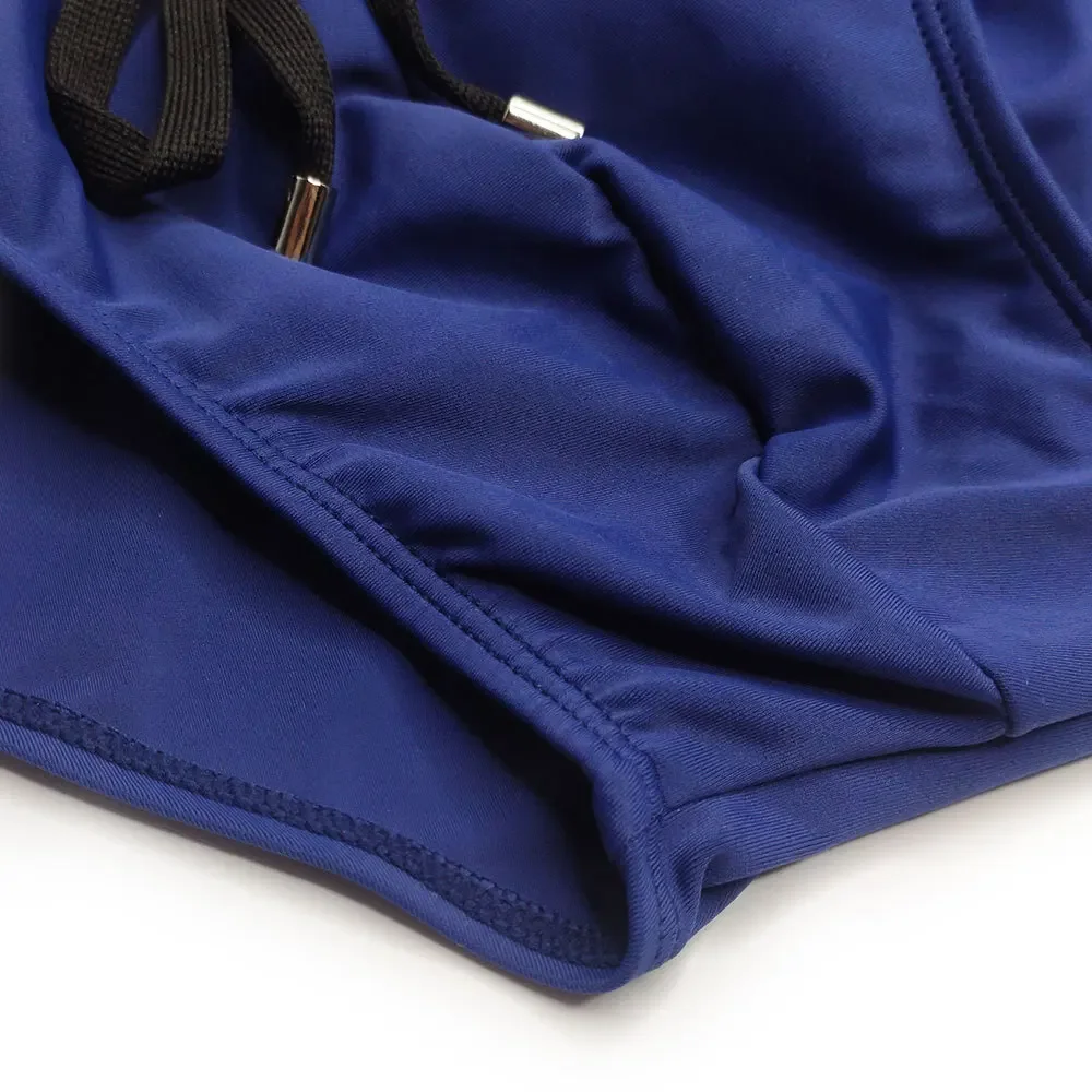 Breathable New Side Double Zipper Sexy Swimming Briefs Men's Swimming Trunks With Push Pads Fashion One Piece Briefs