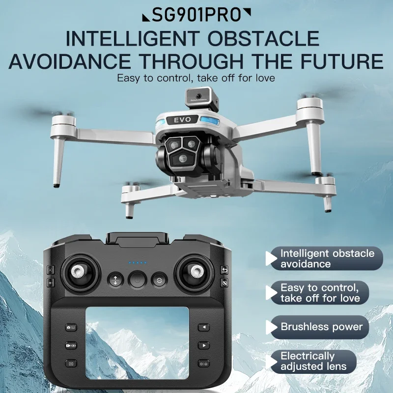 SG901pro Drone 8K HD Dualหน้าจอควบคุมอัจฉริยะหลีกเลี่ยงอุปสรรครีโมทคอนโทรลเครื่องบินสี่แกนของเล่นของขวัญ