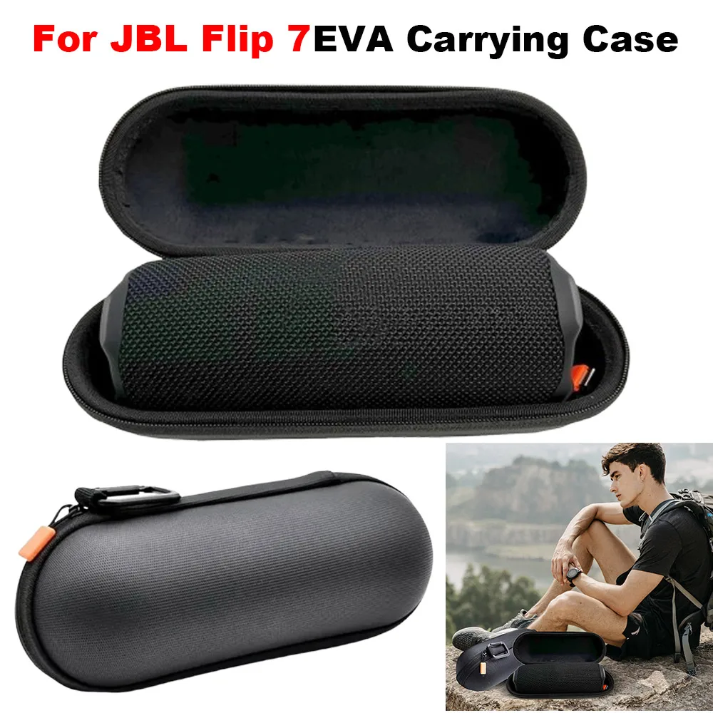 Estuche de transporte EVA para altavoz inalámbrico JBL Flip 7, bolsa de almacenamiento de viaje portátil antiarañazos para caja JBL Flip7 con mosquetón