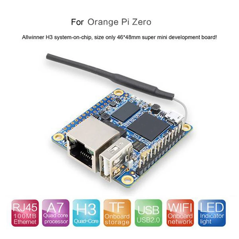 

For Orangepi Zero Allwinner H3 512MB RAM+Case+Extension Card+Power+32G SD Card+Card Reader Development Board Kit