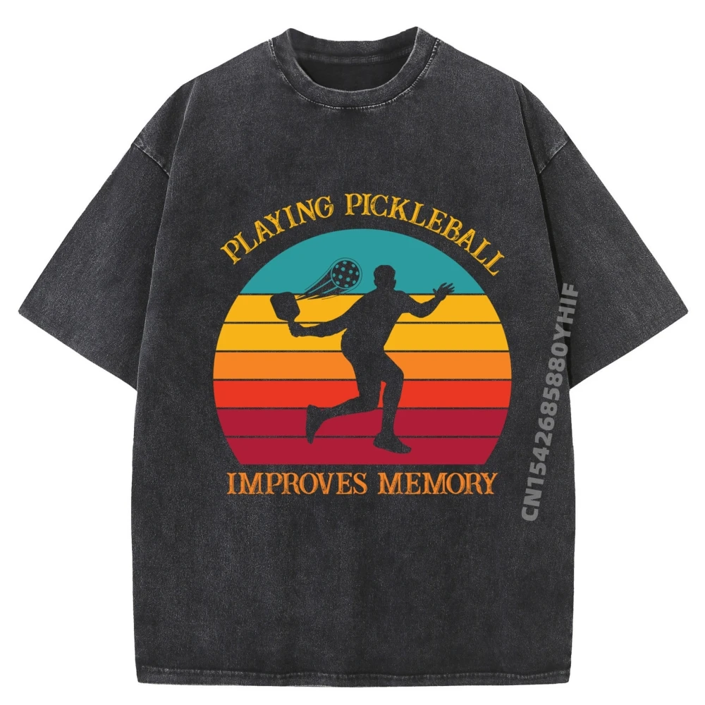 

Pickleball Player Paddleballplaying Pickleball Improves Memory Pickleball Luxury T Shirt Oversized Washed Shirt