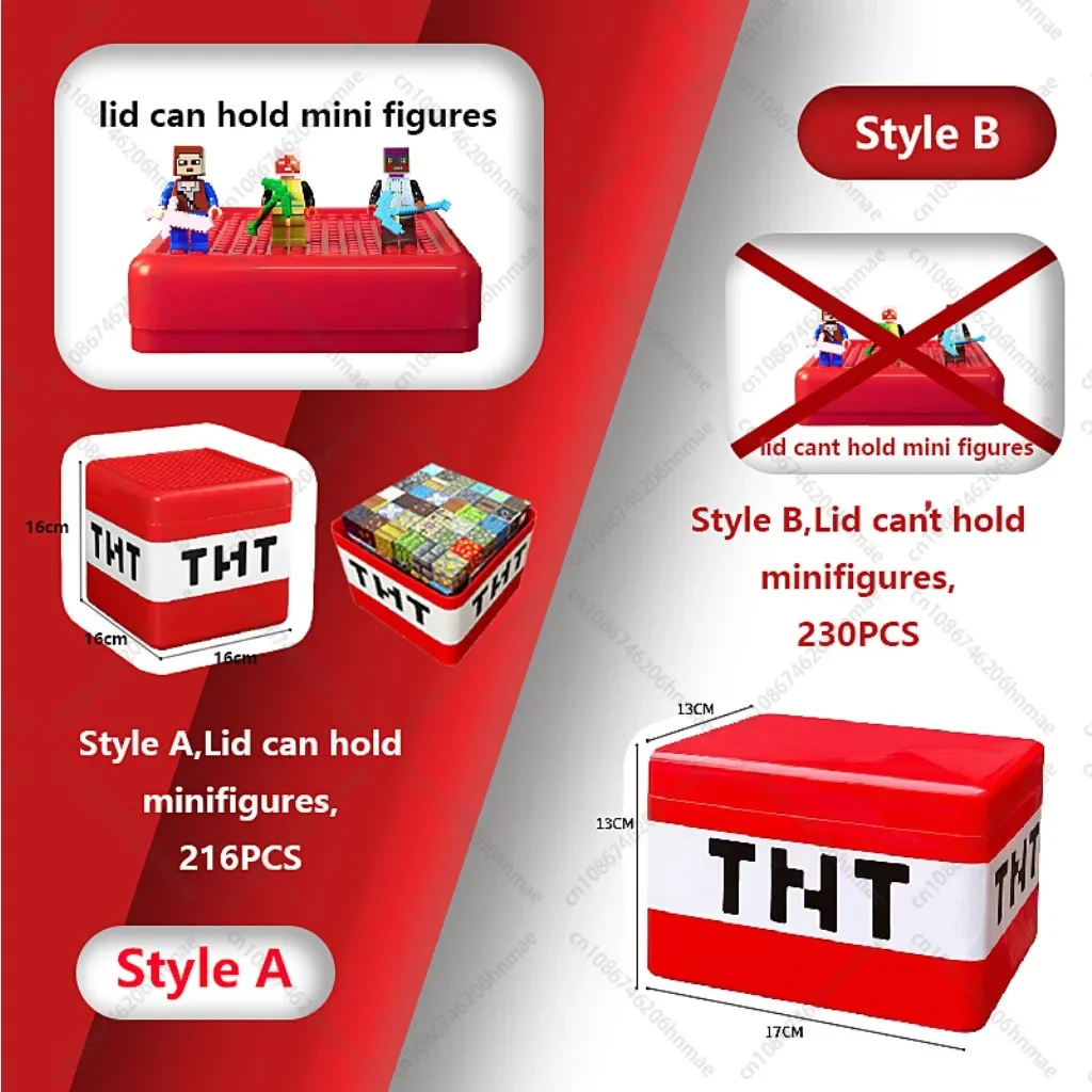 Blocs de construction magnétiques boîte de rangement ensemble couvercle peut contenir des figurines aimant Cube brique Pixel style modèle plaque de base jouets garçon enfant cadeau