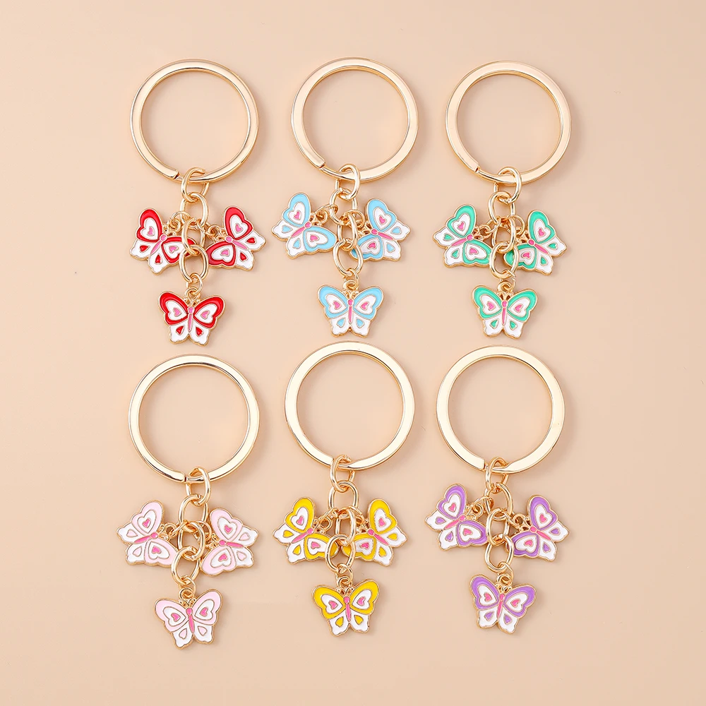 Aihua Ins 6 Farben Niedliche Schmetterling-Schlüsselanhänger Sommer Süße Mädchen Schlüsselkette Handtaschenanhänger Modeschmuck Geschenke Schmuckstücke – Detail 1