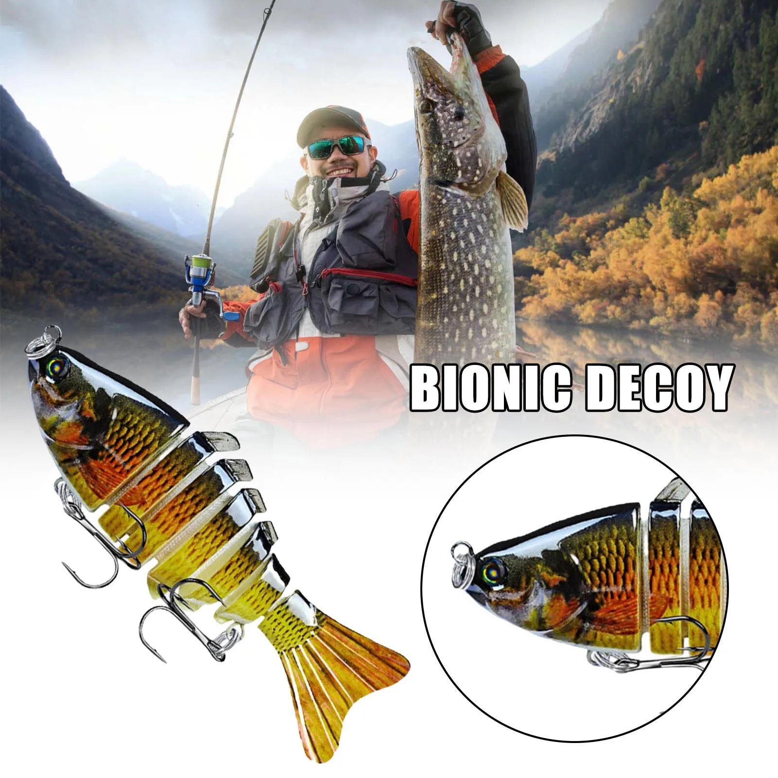 3pcs Portable Multi Section Bait Set 10cm Realistic Artificial Fake Baits Outdoor Multi-joint Fishing Lures For Bream Sea Bass